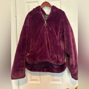 Forever 21 purple faux fur jacket